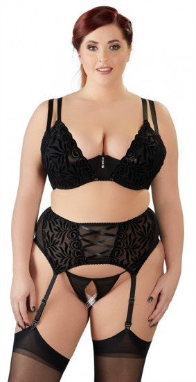 Plus size černý komplet Pretty Lust