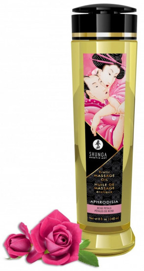 Shunga Aphrodisia masážní olej růže (240 ml)