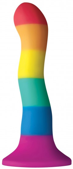 Dildo s přísavkou Rainbow Wave (17 cm)