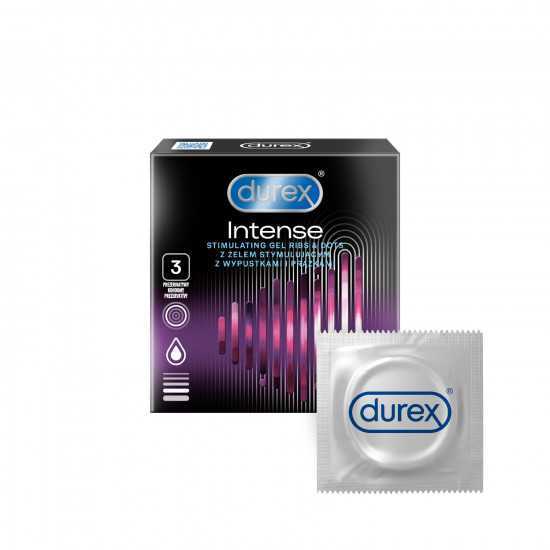 Durex Intense Orgasmic – vroubkované kondomy (3 ks)